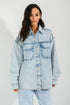 PINK WOMEN DENIM OVERSIZED SHIRT
